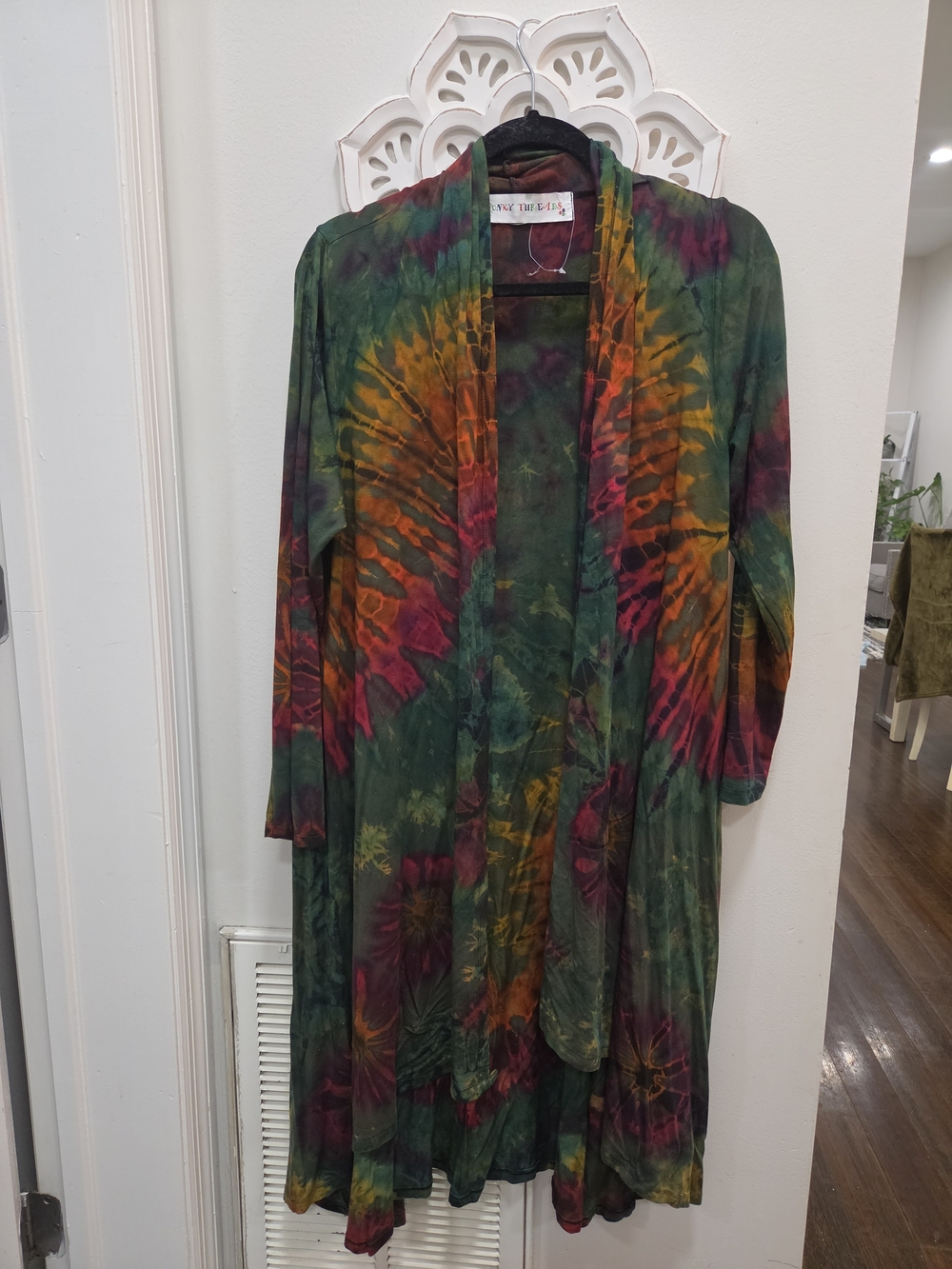 Bohemian Tie-Dye  Duster in Multi Colors. Hippye Atisan Style